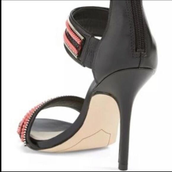 Revolve Sam Edelman Alton Black/Red Zipper leather heel - Picture 3 of 8